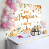 Aperturee - Aperturee Autumn Pumpkin Floral Harvest Baby Shower Backdrop
